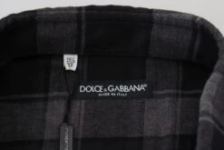 Dolce & Gabbana Black Gray Check Men Long Sleeves Men's Shirt 13 Dolce & Gabbana Black Gray Check Men Long Sleeves Men's Shirt -Lux Lair Store 4223063