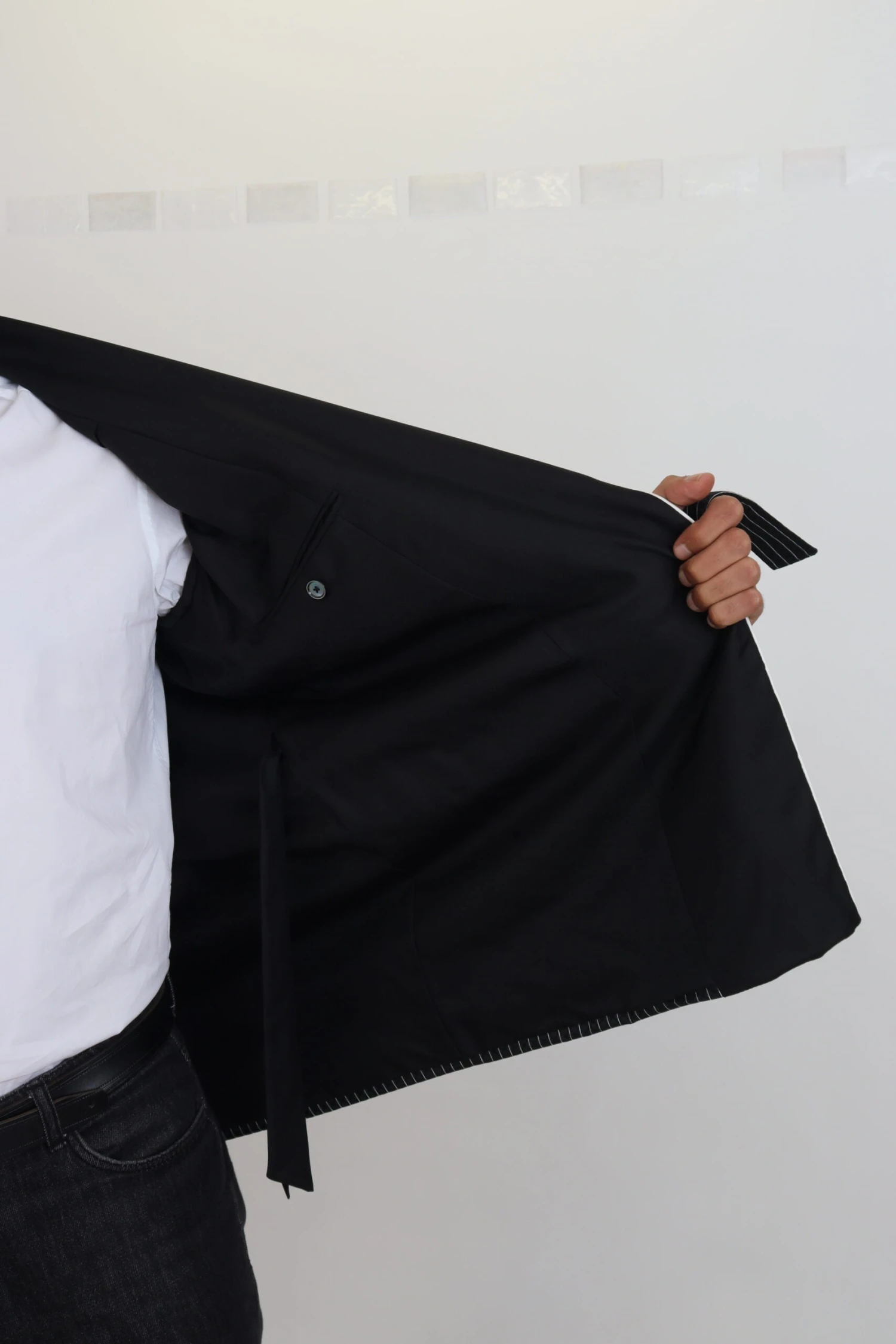 Dolce & Gabbana Black Robe Striped DG Patch Jacket Men Men's Blazer 8 Dolce & Gabbana Black Robe Striped DG Patch Jacket Men Men's Blazer - Image 6