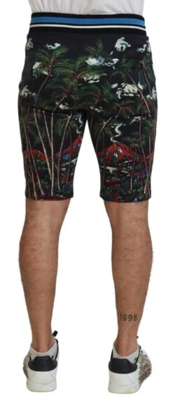 Dolce & Gabbana Black Cotton Volcano Print Casual Men's Shorts -Lux Lair Store 4238962