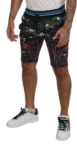 Dolce & Gabbana Black Cotton Volcano Print Casual Men's Shorts -Lux Lair Store 4238963