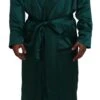 Dolce & Gabbana Green Silk Waist Belt Robe Men's Sleepwear 1 Dolce & Gabbana Green Silk Waist Belt Robe Men's Sleepwear -Lux Lair Store 4241520