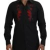 Dolce & Gabbana Black Floral Embroidery Men Long Sleeves GOLD Men's Shirt 2 Dolce & Gabbana Black Floral Embroidery Men Long Sleeves GOLD Men's Shirt -Lux Lair Store 4241809