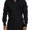 Dolce & Gabbana Black Roses Slim Fit Cotton Men's Shirt -Lux Lair Store 4273310