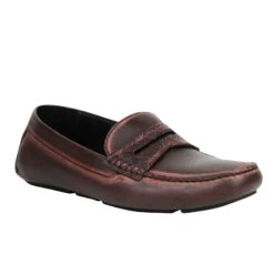 Bottega Veneta Men's Worn Burgundy Leather Loafer Shoes 427368 2240 (41 EU / 8 US)