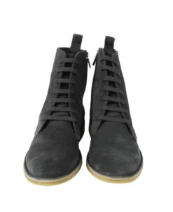 Bottega Veneta Men's Dark Gray Suede Side Zipper Lace-Up Boot 427383 2015 -Lux Lair Store 427383 2015 42.5 3
