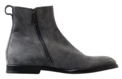 Dolce & Gabbana Gray Leather Men Ankle Boots Men's Shoes