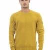 Alpha Studio Yellow Wool Men Men's Sweater -Lux Lair Store 4280504