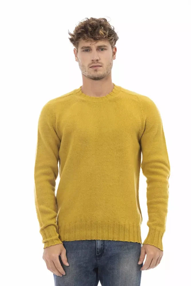 Alpha Studio Yellow Wool Men Men's Sweater 3 Alpha Studio Yellow Wool Men Men's Sweater