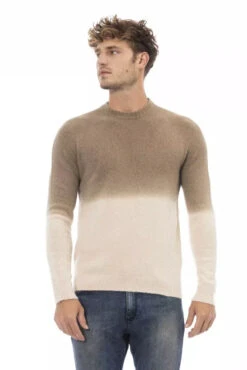 Alpha Studio Beige Alpaca Men Men's Sweater