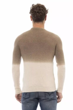 Alpha Studio Beige Alpaca Men Men's Sweater -Lux Lair Store 4280816