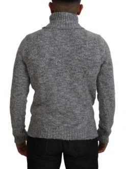 Dolce & Gabbana Gray Wool Knit Turtleneck Pullover Men's Sweater -Lux Lair Store 4282069
