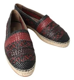 Dolce & Gabbana Black Bordeaux Buffalo Leather Espadrille Men's Shoes -Lux Lair Store 4282272