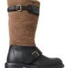 Dolce & Gabbana Black Leather Brown Shearling Men's Boots 1 Dolce & Gabbana Black Leather Brown Shearling Men's Boots -Lux Lair Store 4282602