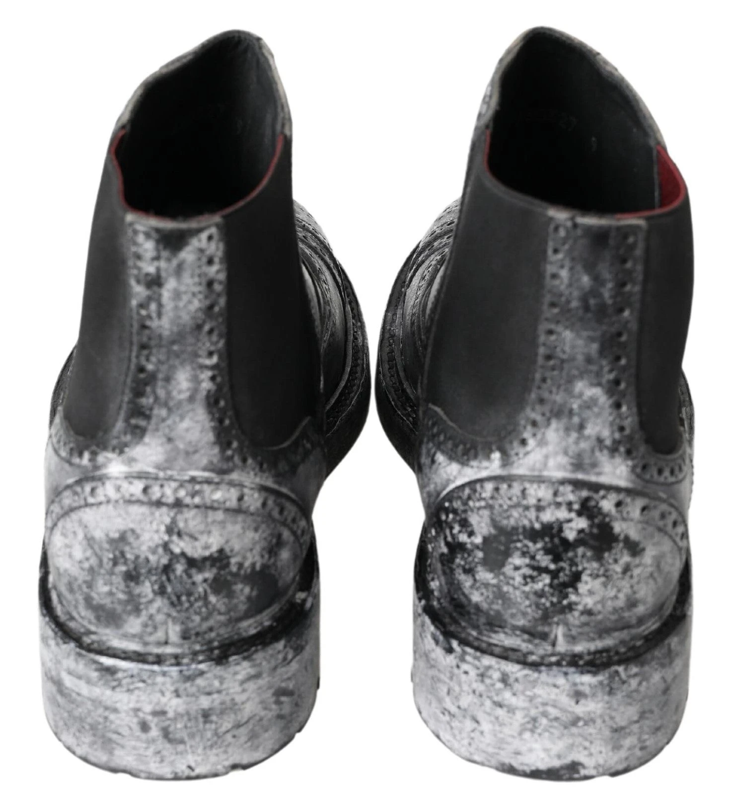 Dolce & Gabbana Black Gray Leather Ankle Men's Boots 6 Dolce & Gabbana Black Gray Leather Ankle Men's Boots - Image 4