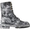 Dolce & Gabbana Black Gray Leather Mid Calf Boots Men's Shoes -Lux Lair Store 4282700