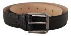 Dolce & Gabbana Black Calf Leather Brown Backend Men's Belt