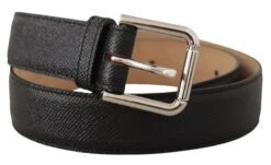 Dolce & Gabbana Black Calf Leather Brown Backend Metal Buckle Men's Belt 10 Dolce & Gabbana Black Calf Leather Brown Backend Metal Buckle Men's Belt -Lux Lair Store 4282890