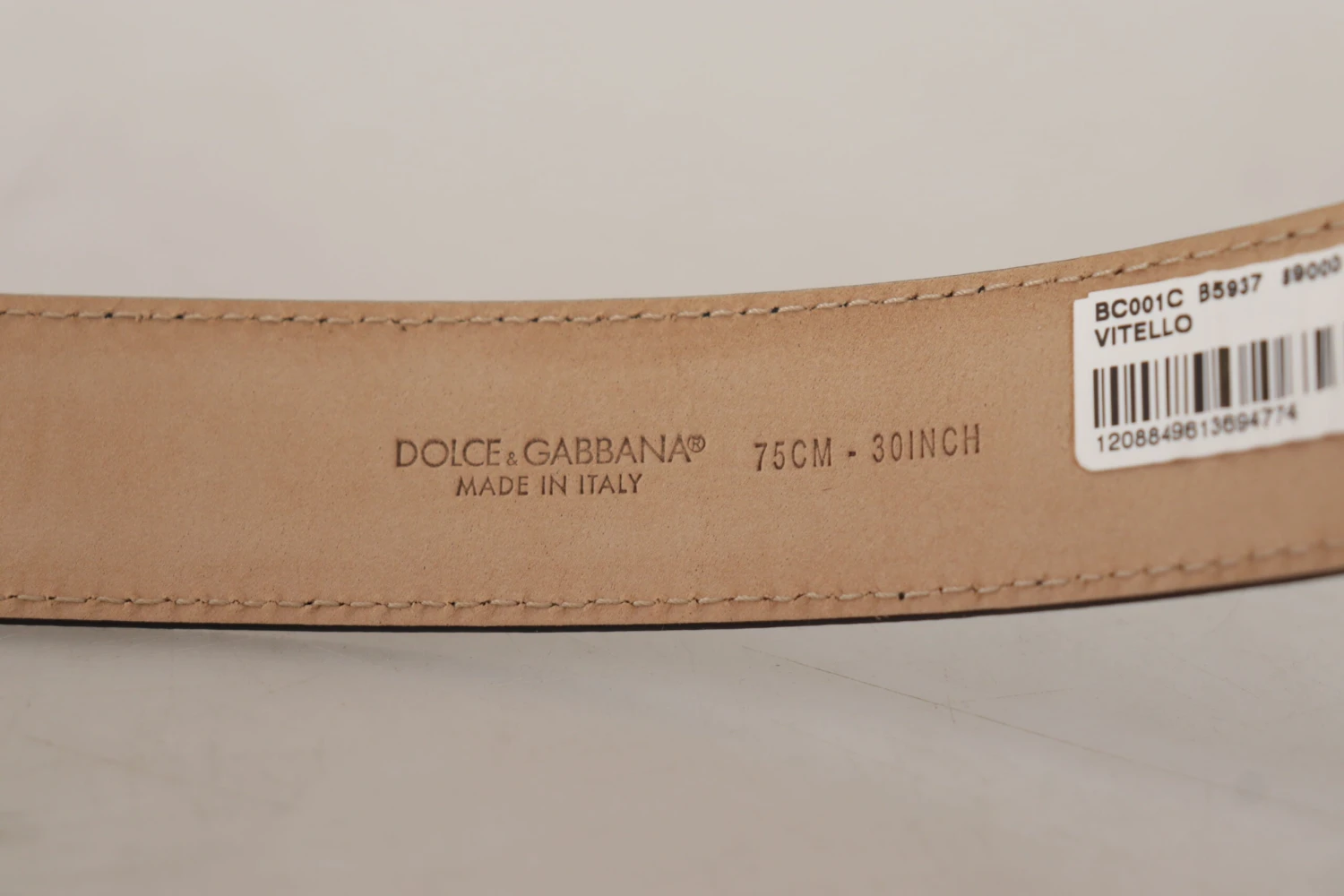 Dolce & Gabbana Black Calf Leather Brown Backend Metal Buckle Men's Belt 6 Dolce & Gabbana Black Calf Leather Brown Backend Metal Buckle Men's Belt - Image 4