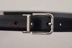 Dolce & Gabbana Black Calf Leather Classic Logo Metal Buckle Men's Belt -Lux Lair Store 4283625