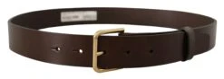 Dolce & Gabbana Brown Plain Calf Leather Gold Tone Buckle Men's Belt 10 Dolce & Gabbana Brown Plain Calf Leather Gold Tone Buckle Men's Belt -Lux Lair Store 4283997