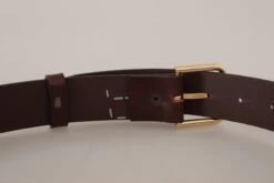 Dolce & Gabbana Brown Plain Calf Leather Gold Tone Buckle Men's Belt 12 Dolce & Gabbana Brown Plain Calf Leather Gold Tone Buckle Men's Belt -Lux Lair Store 4284000