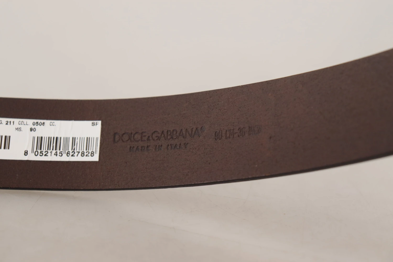 Dolce & Gabbana Brown Plain Calf Leather Gold Tone Buckle Men's Belt 8 Dolce & Gabbana Brown Plain Calf Leather Gold Tone Buckle Men's Belt - Image 6