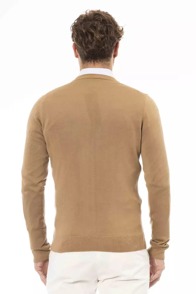 Baldinini Trend Beige Modal Men Men's Sweater 5 Baldinini Trend Beige Modal Men Men's Sweater - Image 3