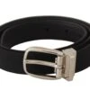 Dolce & Gabbana Belt Black Calf Leather Silver Tone Metal Men's Buckle -Lux Lair Store 4288215