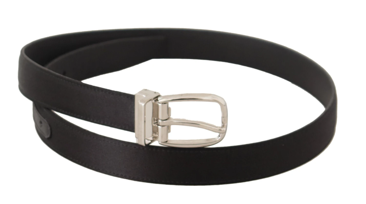 Dolce & Gabbana Black Canvas Leather Silver Logo Metal Buckle Men's Belt 5 Dolce & Gabbana Black Canvas Leather Silver Logo Metal Buckle Men's Belt - Image 3