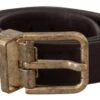 Dolce & Gabbana Brown Calf Leather Vintage Logo Metal Buckle Men's Belt 1 Dolce & Gabbana Brown Calf Leather Vintage Logo Metal Buckle Men's Belt -Lux Lair Store 4288299