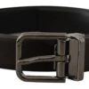 Dolce & Gabbana Dark Purple Leather Box Borchia Metal Buckle Men's Belt -Lux Lair Store 4288320