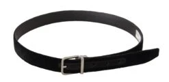 Dolce & Gabbana Black Casual Velvet Silver Metal Logo Buckle Men's Belt 8 Dolce & Gabbana Black Casual Velvet Silver Metal Logo Buckle Men's Belt -Lux Lair Store 4288350
