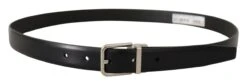 Dolce & Gabbana Black Calf Leather Silver Metal Logo Buckle Men's Belt (Pre-Owned) 8 Dolce & Gabbana Black Calf Leather Silver Metal Logo Buckle Men's Belt (Pre-Owned) -Lux Lair Store 4288402