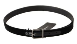 Dolce & Gabbana Black Cotton Silver Tone Metal Buckle Men's Belt -Lux Lair Store 4288711