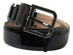 Dolce & Gabbana Black Calf Leather Metal Buckle Men Men's Belt