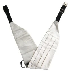 Dolce & Gabbana White Men Wide Waist Silk Belt Men's Cummerbund -Lux Lair Store 4289991