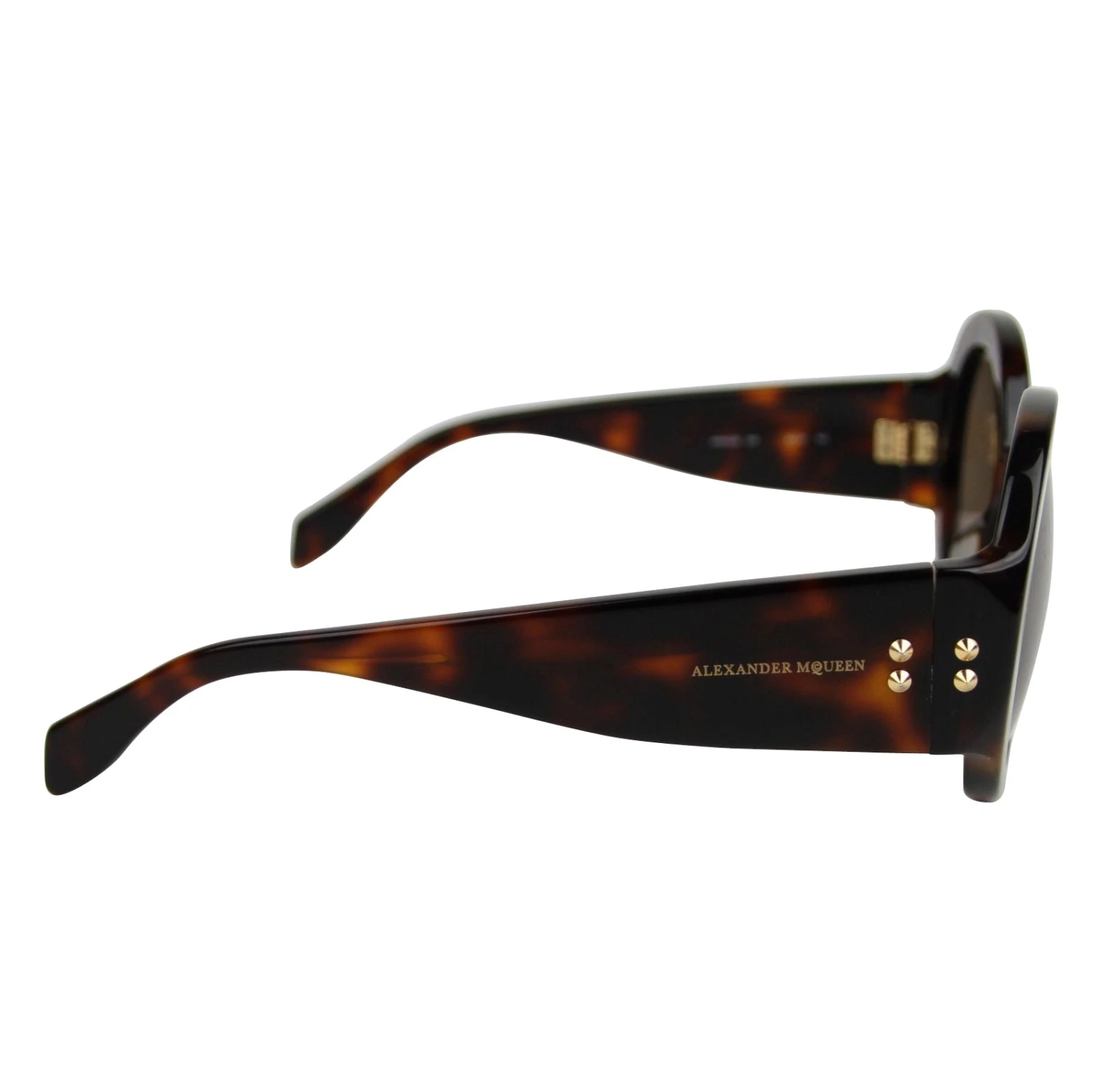 Alexander McQueen Unisex Havana Plastic Acetate Round Sunglasses AM0032S 429178 2302 8 Alexander McQueen Unisex Havana Plastic Acetate Round Sunglasses AM0032S 429178 2302 - Image 6