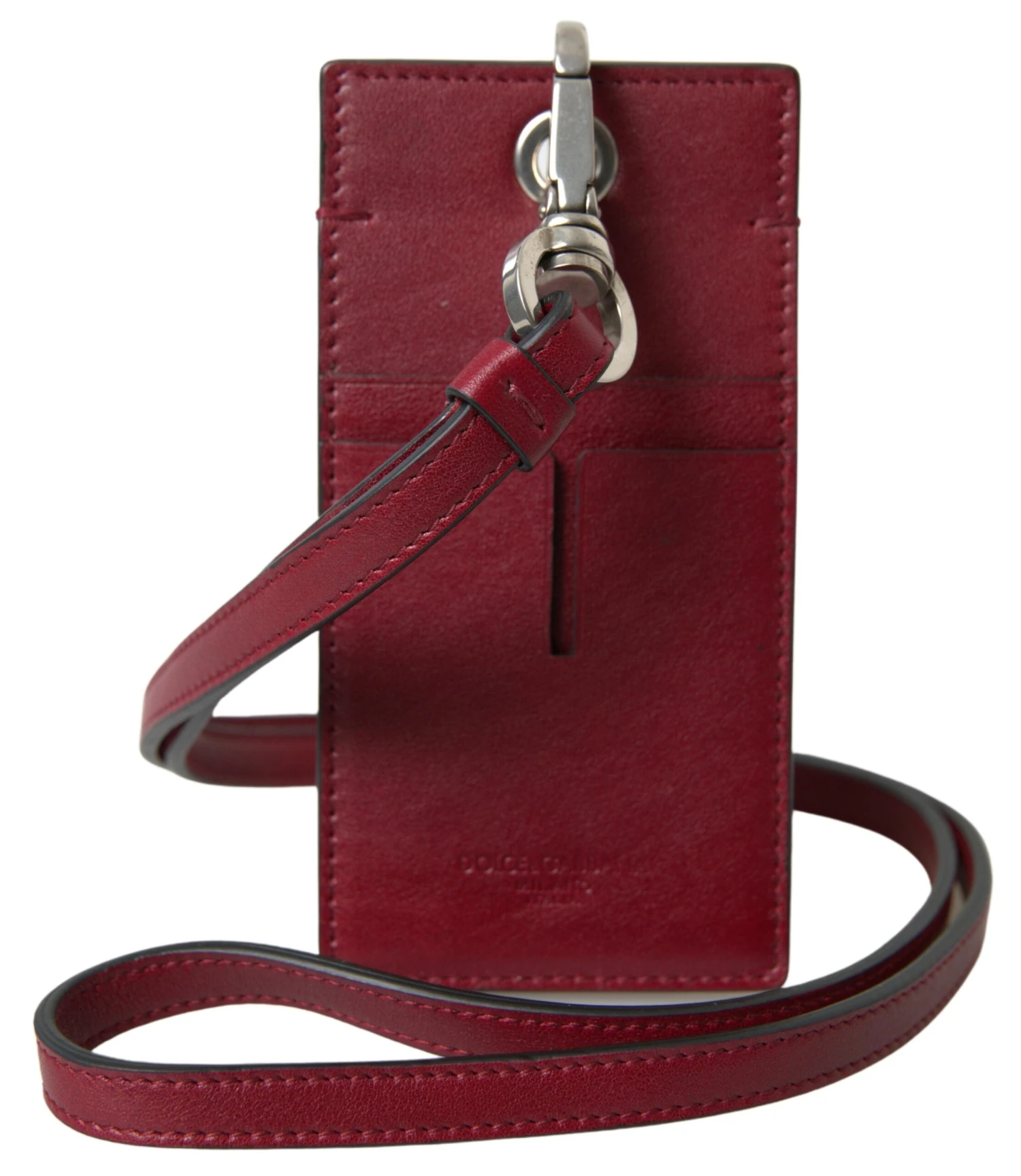 Dolce & Gabbana Red Leather Lanyard Logo Slim Card Holder Men Men's Wallet 3 Dolce & Gabbana Red Leather Lanyard Logo Slim Card Holder Men Men's Wallet
