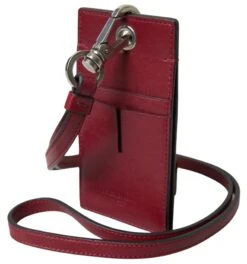 Dolce & Gabbana Red Leather Lanyard Logo Slim Card Holder Men Men's Wallet 9 Dolce & Gabbana Red Leather Lanyard Logo Slim Card Holder Men Men's Wallet -Lux Lair Store 4292871
