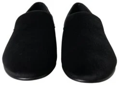 Dolce & Gabbana Black Velvet Loafers Formal Men's Shoes -Lux Lair Store 4295495