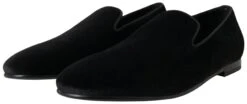 Dolce & Gabbana Black Velvet Loafers Formal Men's Shoes -Lux Lair Store 4295496