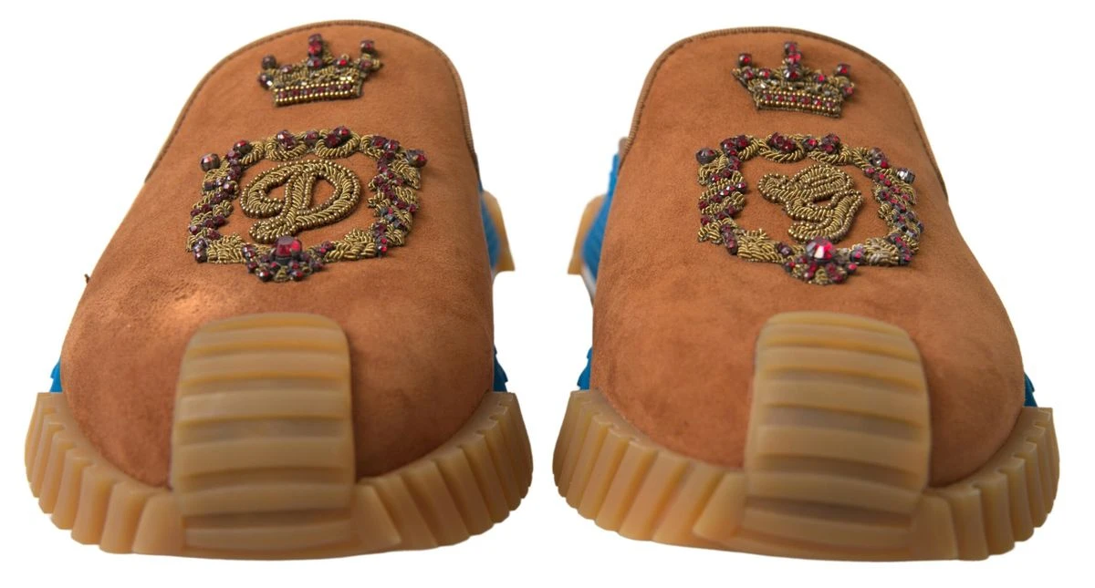 Dolce & Gabbana Brown Suede Crown Logo NS1 Slides Men's Sandals 5 Dolce & Gabbana Brown Suede Crown Logo NS1 Slides Men's Sandals - Image 3