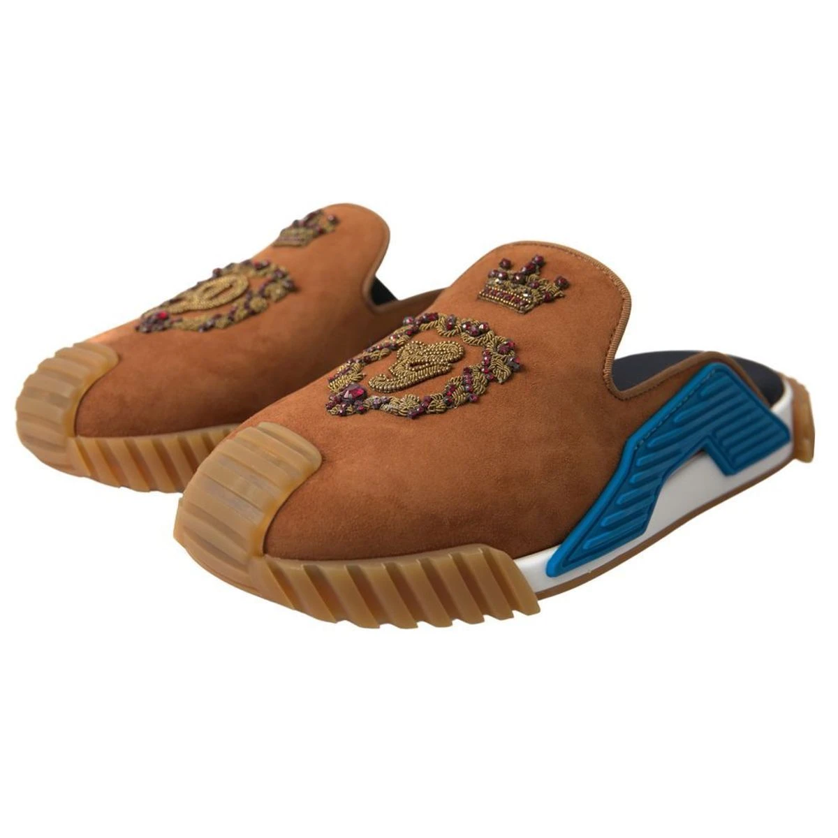 Dolce & Gabbana Brown Suede Crown Logo NS1 Slides Men's Sandals 6 Dolce & Gabbana Brown Suede Crown Logo NS1 Slides Men's Sandals - Image 4