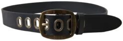 Dolce & Gabbana Black Leather Gold Metal Buckle Men Men's Belt -Lux Lair Store 4299274