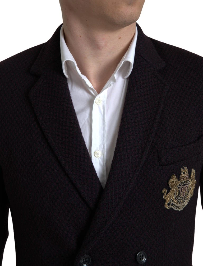 Dolce & Gabbana Purple Logo Embroidery Double Breasted Men's Blazer 6 Dolce & Gabbana Purple Logo Embroidery Double Breasted Men's Blazer - Image 4