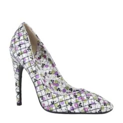 Bottega Veneta Women's Green / Purple Floral Leather Heels (39 EU / 9 US) -Lux Lair Store 430540 8404 39 6