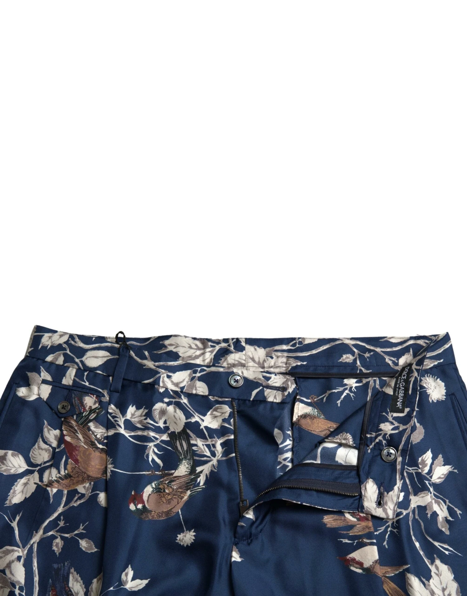 Dolce & Gabbana Blue Floral Print Silk Men Bermuda Men's Shorts 7 Dolce & Gabbana Blue Floral Print Silk Men Bermuda Men's Shorts - Image 5