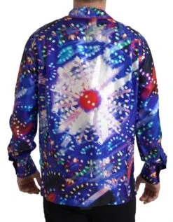 Dolce & Gabbana Multicolor Silk Psychedelic Print Men Pajama Men's Shirt -Lux Lair Store 4319367