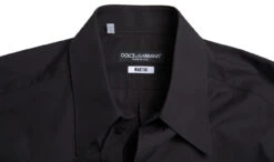 Dolce & Gabbana Black Cotton Men Long Sleeves MARTINI Men's Shirt 9 Dolce & Gabbana Black Cotton Men Long Sleeves MARTINI Men's Shirt -Lux Lair Store 4319393