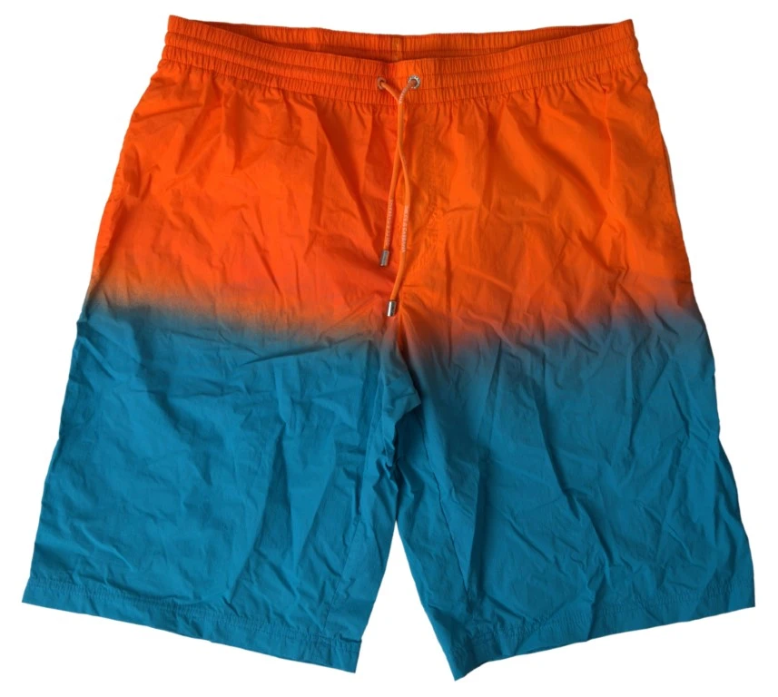 Dolce & Gabbana Orange Blue Gradient Beachwear Swimwear Men's Shorts 3 Dolce & Gabbana Orange Blue Gradient Beachwear Swimwear Men's Shorts